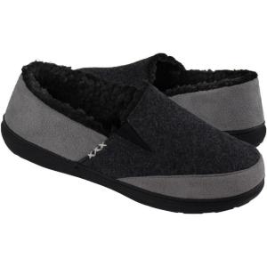 imageZigzagger Mens Comfy Wool Slippers Indoor Outdoor House Shoes Warm Soft Fur Fuzzy Fleece Lined Memory Foam Sole with Suede UpperBlack