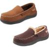 imageZigzagger Set of 2 Pairs of Mens Moccasin Slippers Size13 WindsorampampCoffee