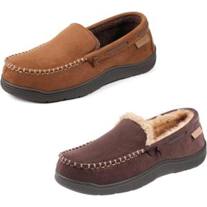 imageZigzagger Set of 2 Pairs of Mens Moccasin Slippers Size13 WindsorampampCoffee