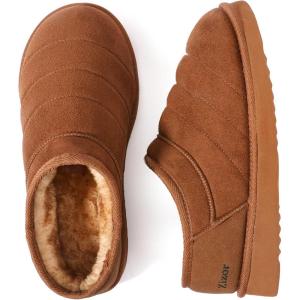 imageZizor Mens Towtone House Shoes Slippers Indoor Outdoor with FurChesnut Tan