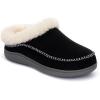 imageZigzagger Womens Moccasin SlipOn Fuzzy Slippers  House Shoes Indoor Outdoor with Suede ampamp Fluffy Fur Fleece Cozy Warm Comfy MemoryFoam LoaferBlack