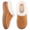 imageZigzagger Womens Moccasin SlipOn Fuzzy Slippers  House Shoes Indoor Outdoor with Suede ampamp Fluffy Fur Fleece Cozy Warm Comfy MemoryFoam LoaferTan