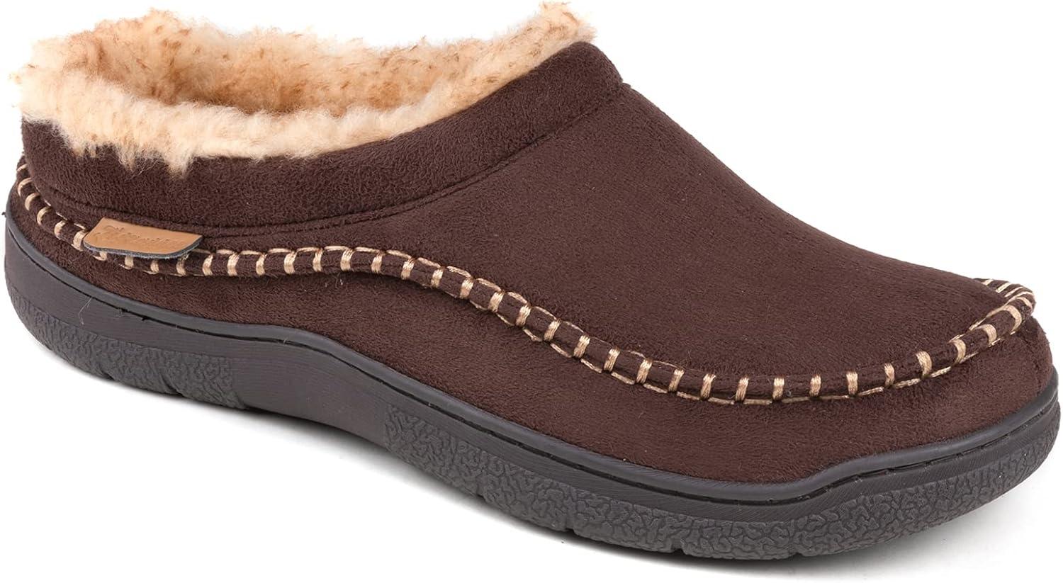 imageZigzagger His ampamp Hers Slippers Set of 2 pairs Size 1112ampamp10Mens Slip On Moccasin Slipper IndoorOutdoor Warm Fuzzy Comfy House Shoes Fluffy Wide Loafer SlippersCoffeeampampBlack