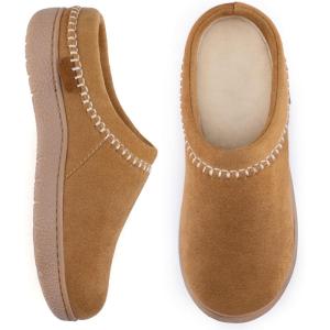 imageZigzagger Womens Slip On Moccasin Slippers Microsuede IndoorOutdoor Comfy House Shoes with Memory Foam Cozy Loafer Clog SlippersSand