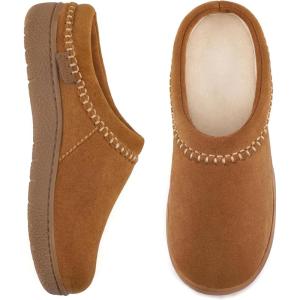 imageZigzagger Womens Slip On Moccasin Slippers Microsuede IndoorOutdoor Comfy House Shoes with Memory Foam Cozy Loafer Clog SlippersTan
