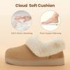 imageZigzagger Womens Winter Fuzzy Fluffy Bootie Slippers House Shoes  Cozy Warm Suede with Fur LinedampampCollar Soft MemoryFoam Insole Cute Design for Indoor ampamp Outdoor Tan Size 11