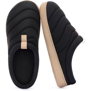 image:imageMens Indoor Outdoor Slip On Campmate Slippers Memory Foam  Slidein House Shoes Cool Summer Puffer Camping Clog Machine Washable Rubber Sole Velvet Lining Easy Care Comfort for Men GiftsAsh Black