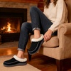 image:imageZigzagger Womens Moccasin SlipOn Fuzzy Slippers  House Shoes Indoor Outdoor with Microsuede amp Fluffy Fur Fleece Cozy Warm Comfy MemoryFoam LoaferBlack