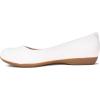 imageCLIFFS BY WHITE MOUNTAIN Womens Clara Ballet FlatWhiteBurnishedSmooth