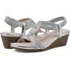 imageCLIFFS BY WHITE MOUNTAIN Womens Candelle Wedge SandalSilverMetFabric