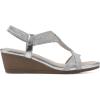 imageCLIFFS BY WHITE MOUNTAIN Womens Candelle Wedge SandalSilverMetFabric