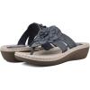imageCLIFFS BY WHITE MOUNTAIN Womens Cassia Mini Wedge Flower Flip Flop SandalDenim BlueFabric
