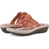 imageCLIFFS BY WHITE MOUNTAIN Womens Cassia Mini Wedge Flower Flip Flop SandalOrangeSmooth
