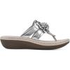 imageCLIFFS BY WHITE MOUNTAIN Womens Cassia Mini Wedge Flower Flip Flop SandalSilverMetallicSmooth