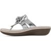 imageCLIFFS BY WHITE MOUNTAIN Womens Cassia Mini Wedge Flower Flip Flop SandalSilverMetallicSmooth