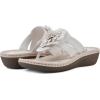 imageCLIFFS BY WHITE MOUNTAIN Womens Cassia Mini Wedge Flower Flip Flop SandalWhiteSmooth