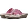 imageCLIFFS BY WHITE MOUNTAIN Womens Cienna Mini Wedge Flip Flop SandalMagenta PinkFabric