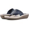 imageCLIFFS BY WHITE MOUNTAIN Womens Cienna Mini Wedge Flip Flop SandalNavyFabric