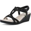 imageCLIFFS BY WHITE MOUNTAIN Womens Candelle Wedge SandalBlackFabric