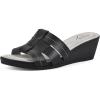 imageCLIFFS BY WHITE MOUNTAIN Womens Candyce Wedge SandalBlackBurnishedSmooth