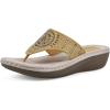 imageCLIFFS BY WHITE MOUNTAIN Womens Cienna Mini Wedge Flip Flop SandalMarigoldFabric