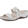 imageCLIFFS BY WHITE MOUNTAIN Womens Colletta Wedge SandalWhiteBurnishedSmooth