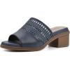 imageCLIFFS BY WHITE MOUNTAIN Womens Corley Block Heeled SandalDk BlueBurnishedSmooth