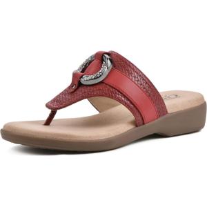 imageCLIFFS BY WHITE MOUNTAIN Womens Benedict Mini Wedge SandalRedWoven