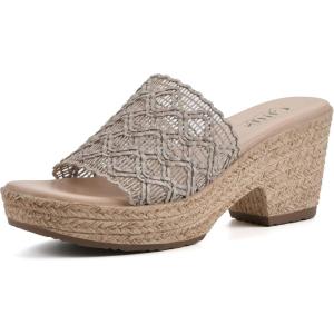 imageCLIFFS BY WHITE MOUNTAIN Womens Biankka Platform Woven Slide SandalLt TaupeWovenPu