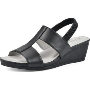imageCLIFFS BY WHITE MOUNTAIN Womens Candea Wedge SandalBlackBurnishedSmooth