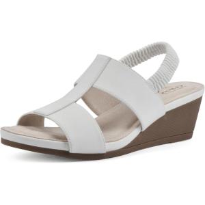 imageCLIFFS BY WHITE MOUNTAIN Womens Candea Wedge SandalWhiteBurnishedSmooth