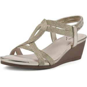imageCLIFFS BY WHITE MOUNTAIN Womens Candelle Wedge SandalGoldMetFabric