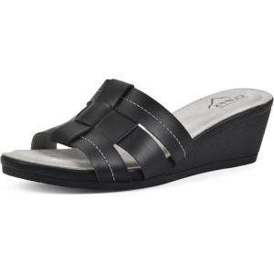 imageCLIFFS BY WHITE MOUNTAIN Womens Candyce Wedge SandalBlackBurnishedSmooth