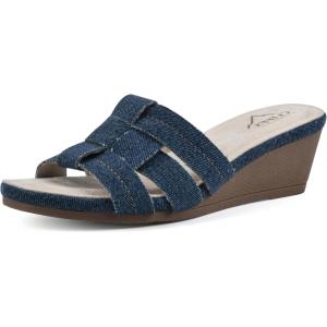 imageCLIFFS BY WHITE MOUNTAIN Womens Candyce Wedge SandalDk BlueDenimFabric