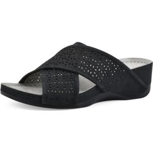 imageCLIFFS BY WHITE MOUNTAIN Womens Collet Wedge SandalBlackNubuck
