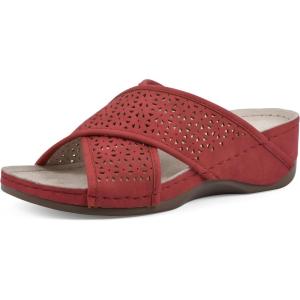 imageCLIFFS BY WHITE MOUNTAIN Womens Collet Wedge SandalRedNubuck
