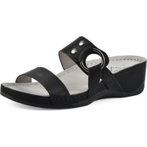 imageCLIFFS BY WHITE MOUNTAIN Womens Colletta Wedge SandalBlackBurnishedSmooth