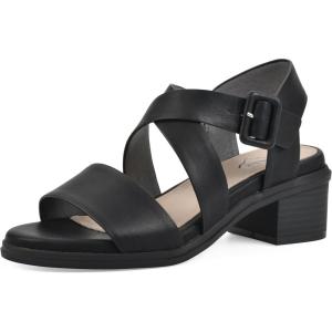 imageCLIFFS BY WHITE MOUNTAIN Womens Cordovan Strappy Low Block Heel SandalBlackBurnishedSmooth