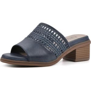 imageCLIFFS BY WHITE MOUNTAIN Womens Corley Block Heeled SandalDk BlueBurnishedSmooth