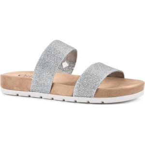 imageCLIFFS BY WHITE MOUNTAIN Womens Tahlie Slide SandalSilverGlitterFabric