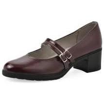 imageCLIFFS BY WHITE MOUNTAIN Womens Hunta Cushioned DoubleStrap Mary Jane PumpBurgundyPatent
