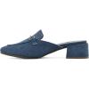 imageCLIFFS BY WHITE MOUNTAIN Womens Quin Low Block Heel Loafer Style MuleMid BlueDenimFabric