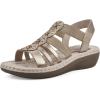 imageCLIFFS BY WHITE MOUNTAIN Womens Camryn Wedge SandalGoldMetSuededSmooth