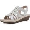 imageCLIFFS BY WHITE MOUNTAIN Womens Camryn Wedge SandalSilverMetSueded Smooth
