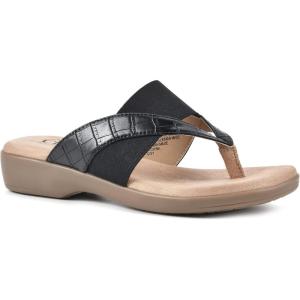 imageCLIFFS BY WHITE MOUNTAIN Bumble Womens Thong SandalBlackCrocoSmooth