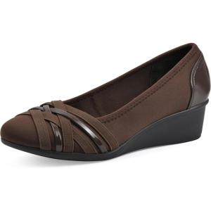 imageCLIFFS BY WHITE MOUNTAIN Womens Bowie Cushioned Ballet Wedge HeelBrownNylon