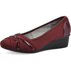 imageCLIFFS BY WHITE MOUNTAIN Womens Bowie Cushioned Ballet Wedge HeelBurgundyNylon