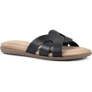 imageCLIFFS BY WHITE MOUNTAIN Womens Fortunate Woven Slide SandalBlackBurnishedSmooth