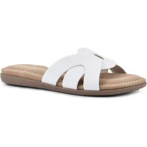 imageCLIFFS BY WHITE MOUNTAIN Womens Fortunate Woven Slide SandalWhiteBurnishedSmooth