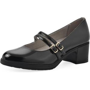 imageCLIFFS BY WHITE MOUNTAIN Womens Hunta Cushioned DoubleStrap Mary Jane PumpBlackPatent